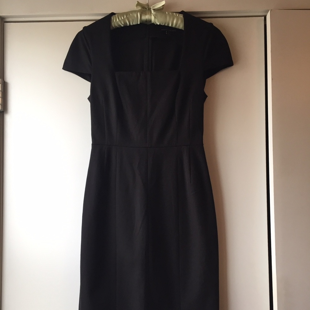 sheath cap sleeve black dress, 2, Banana Republic